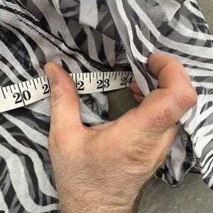 Valerie Stevens Blouse Womens 2XL Black White Zebra Print Sheer Button Up Pre-Ow 3