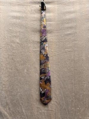 Christian Dior Monsieur Tie Mens Abstract Print Polyester Made USA Pre-Owned Exc 1