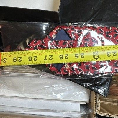 Josh Bach Mens Silk Tie Cat Profiles Pattern Red Black Yellow New With Tags