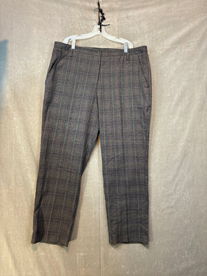 ZAC & RACHEL Women Dress Pants Plaid Brown Black White Red Blue Size 16 Good Con 1