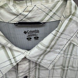 Columbia Mens Medium Plaid Short Sleeve Button Up Shirt Outdoors Hiking Casual P 2