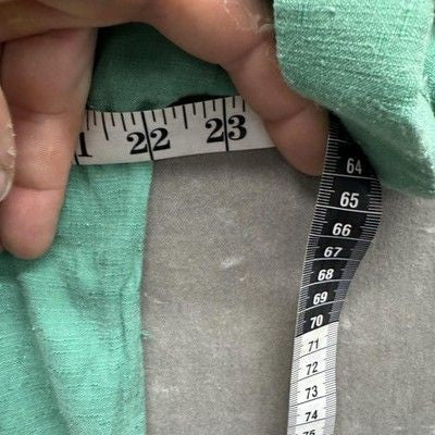 Womens Casual Shirt Green V Neck Short Sleeve Large Pre-Owned Good Condition