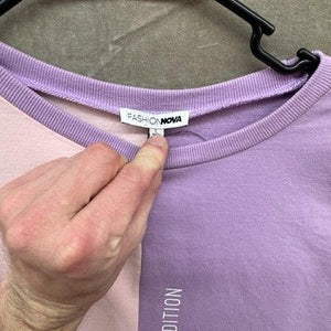 Fashion Nova Shirt Womens Large Colorblock Pastel Long Sleeve Special Edition 2