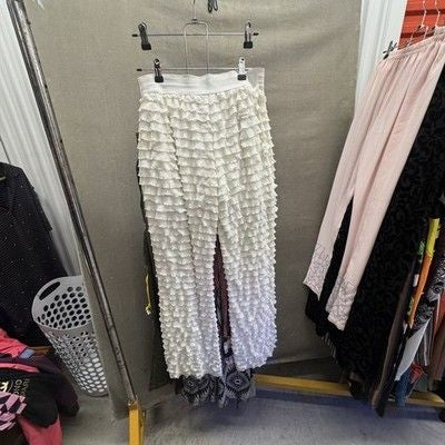 Rock 47 by Wrangler Pants Womens Medium Ruffle Textured Wide Leg Boho Festival