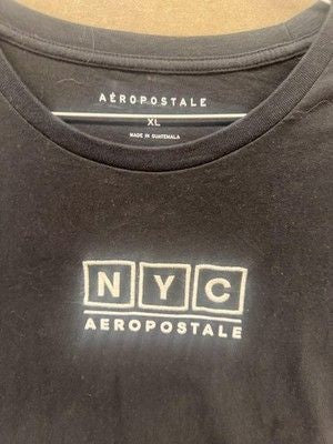 Aeropostale Mens XL Black NYC Graphic Logo Cotton Short Sleeve Shirt Pre-Owned G 3