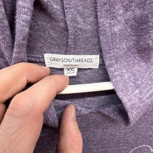 Grayson Threads Hoodie Womens 2XL Purple Heather Coffee Heart Graphic Pullover 2