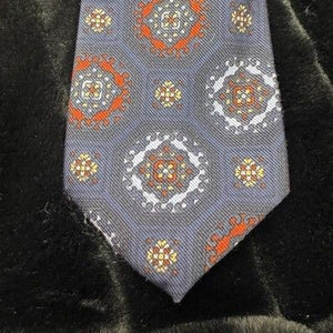 Vintage Tiffany Collection Excello Tie Mens Medallion Pattern Silk 90s Necktie 2