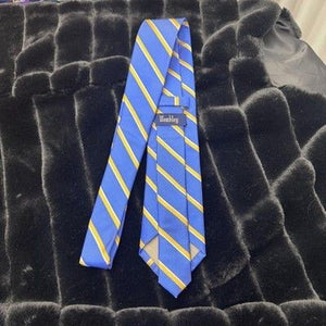 Wembley Tie Mens Blue Gold Yellow Striped Necktie Classic Business Formal USA 1