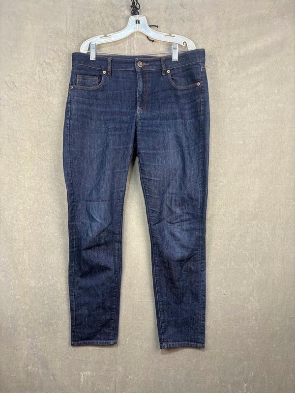 LOFT Denim Jeans Curvy Skinny Fit Size 28 Blue Medium Wash Pre-Owned