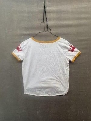 Desiree Shirt Womens 1X White Yellow Ringer Blessed Graphic Striped Crown Tee 2
