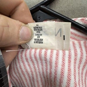 Devon Blazer Womens 16 Red White Striped 3/4 Sleeve Open Front Single Button 4