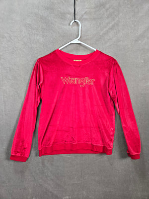 Wrangler Women's Red Embroidered Long Sleeve Crew Neck Sweatshirt Size XL 1