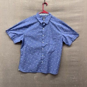 Van Heusen Shirt Mens XL Short Sleeve Button Up Car Print Casual Cotton Blend 1