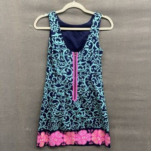 Lilly Pulitzer Dress Womens 6 Navy Delia Shift Fountain Hopping Engineered New w 3