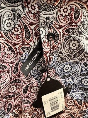 Visconti Black Shirt Mens Small Multi Paisley Long Sleeve Stretch Button Front 5