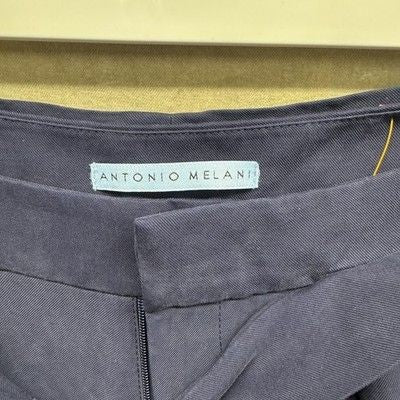 Antonio Melani Pants Navy Blue Wide Leg Tie Waist Womens 8 Pre-Owned Excellent