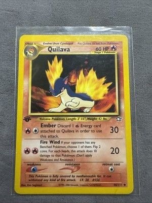 1ST EDITION Quilava 46/111 Pokemon Neo Genesis Vintage Trading Card - NM 1