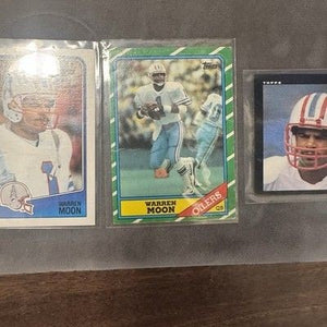 Warren Moon 1985 RC, 1986, 1988, # 251, 350, 103 Houston Oilers HOF Triplet 4