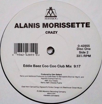 Alanis Morissette Crazy 12" Vinyl Record