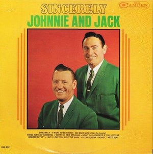 Johnnie And Jack Sincerely Vinyl LP Record Used 1