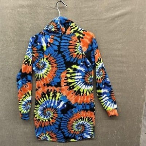 Almost Famous Hoodie Womens Medium Tie Dye Pullover Multicolor Stretch Fleece 3