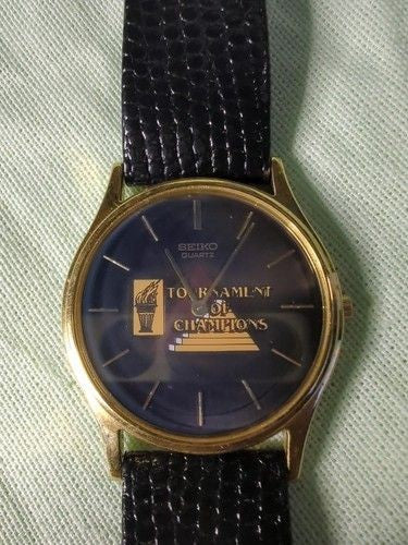 Seiko Watch Men Gold Tone Dial 32mm Tournament Of Champions Used