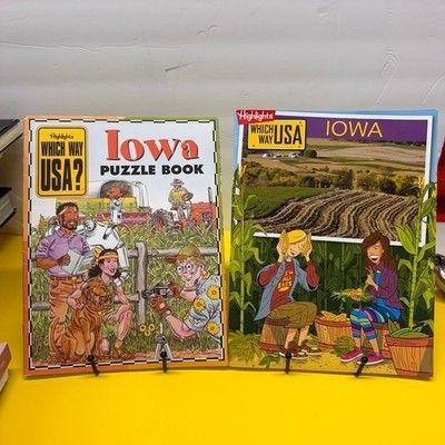 Highlights Which Way USA Iowa Puzzle Book State Guide Set Used Geography