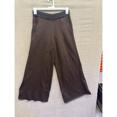 WeWoreWhat Sweater Knit Wide Leg Pull On Pants Heather Brown Black New with Tags