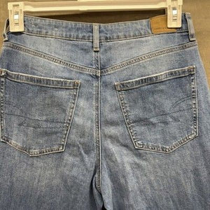 American Eagle Jeans Womens 8 Blue Wide Leg High Rise Denim Pants Pre-Owned Exce 1