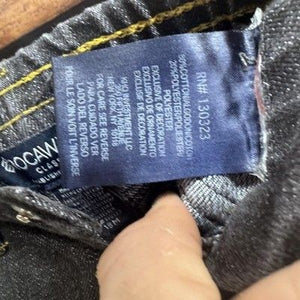 Rocawear Baby Jeans 18M Boys Black Denim Pants Stretch Yellow Stitch Classic 3