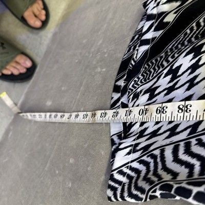 Womens Black White Abstract Geometric Palazzo Pants Large Pre-Owned Excellent