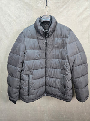 Calvin Klein Men's Black Quilted Puffer Jacket Zip Pockets Size L 1