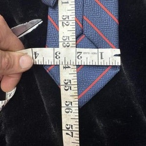Vintage Richman Brothers Tie Mens Blue Red Diagonal Striped Classic Necktie 60s 4