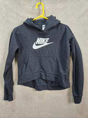 Nike Swoosh Logo Black Fleece Pullover Hoodie Sweatshirt Size XL 1