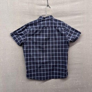APT 9 Shirt Mens Large Blue Gray Plaid Short Sleeve Button Up Smart Temp 3
