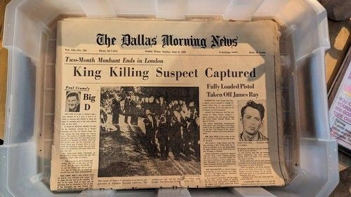 James Earl Ray Captured Assassination MLK King Jr Newspaper June 1968 Used