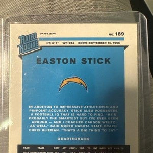 2019 Donruss Optic #189 Easton Stick Optic Bronze Auto Los Angeles Chargers 1