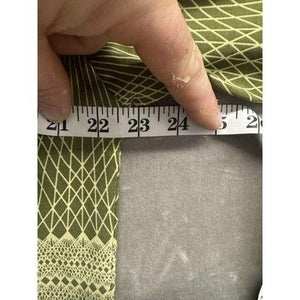 EMVO Shirt Mens L Green Geometric Pattern Short Sleeve Button Up Retro Top 2
