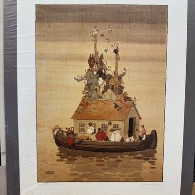 VINTAGE 'SPRING CLEANING IN NOAH'S ARK' BY WILLIAM HEATH ROBINSON Beechwood Pub