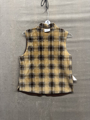 Robert Kitchen Reversible Plaid Fleece Vest Sz M w/ Full Zipper Made in Canada 1