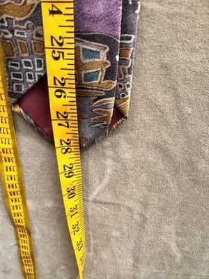 Christian Dior Monsieur Tie Mens Abstract Print Polyester Made USA Pre-Owned Exc 3