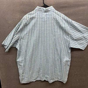 Rocawear Shirt Mens 4XL Blue Green Plaid Button Up Short Sleeve Casual Oversized 5