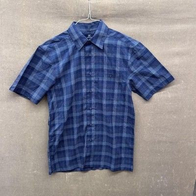 George Shirt Mens Small Plaid Short Sleeve Button Up Pocket Lightweight Casual