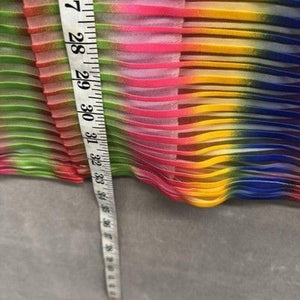 Mens Large Multicolor Striped Pleated Short Sleeve Button Up Shirt Pre-Owned 3