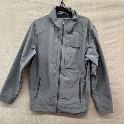 Marmot Jacket Mens Large Gray Softshell Full Zip Zip Pockets Outdoor Hiking