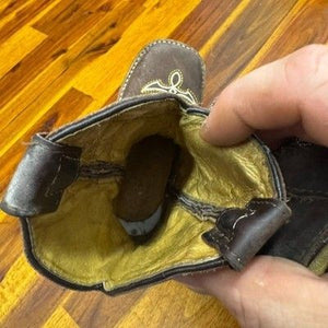 Herencia Brown Leather Kids Western Cowboy Boots US Size 15.5 Sunflower 4