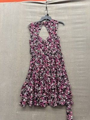 White House Black Market Dress Womens 6 Floral Ruffle Sleeveless Tiered Cocktail 2