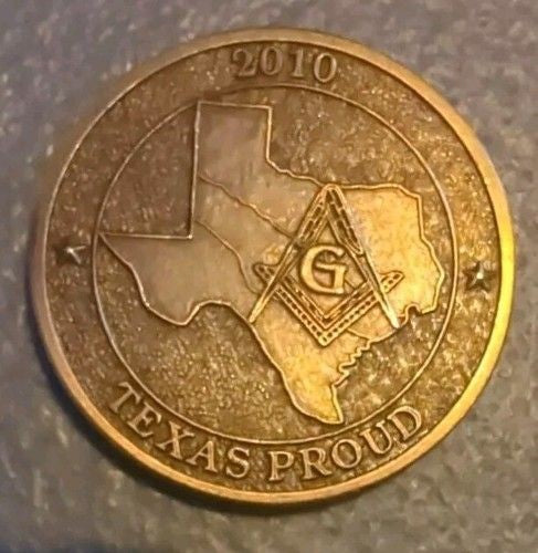 Masonic 2010 Grand Master Texas O’Neil Coin Used Collectible