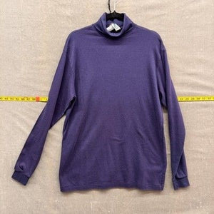 REI Turtleneck Shirt Mens Large Purple Long Sleeve Base Layer Pre-Owned Good 1