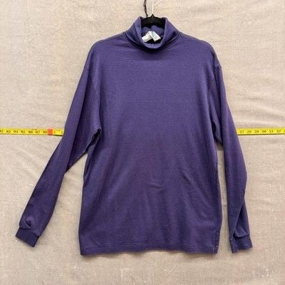REI Turtleneck Shirt Mens Large Purple Long Sleeve Base Layer Pre-Owned Good